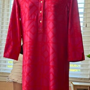 Vineyard Vines Pink Rattan Button Collar Dress